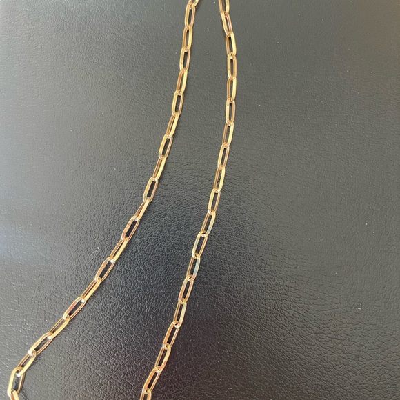 Solid Gold Paperclip Chain Necklace - Picture 5 of 9